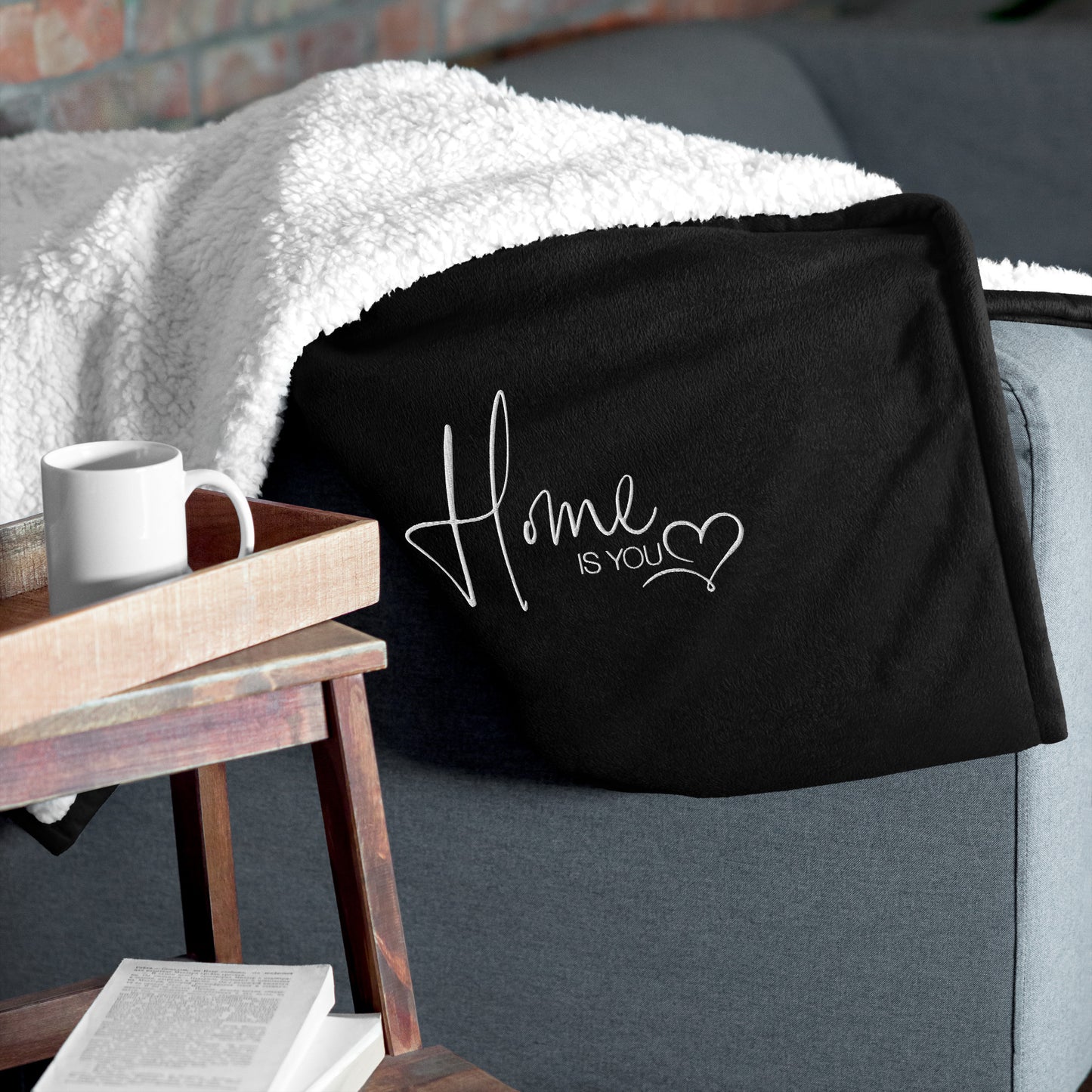 Premium Sherpa Decke "HOME IS YOU"
