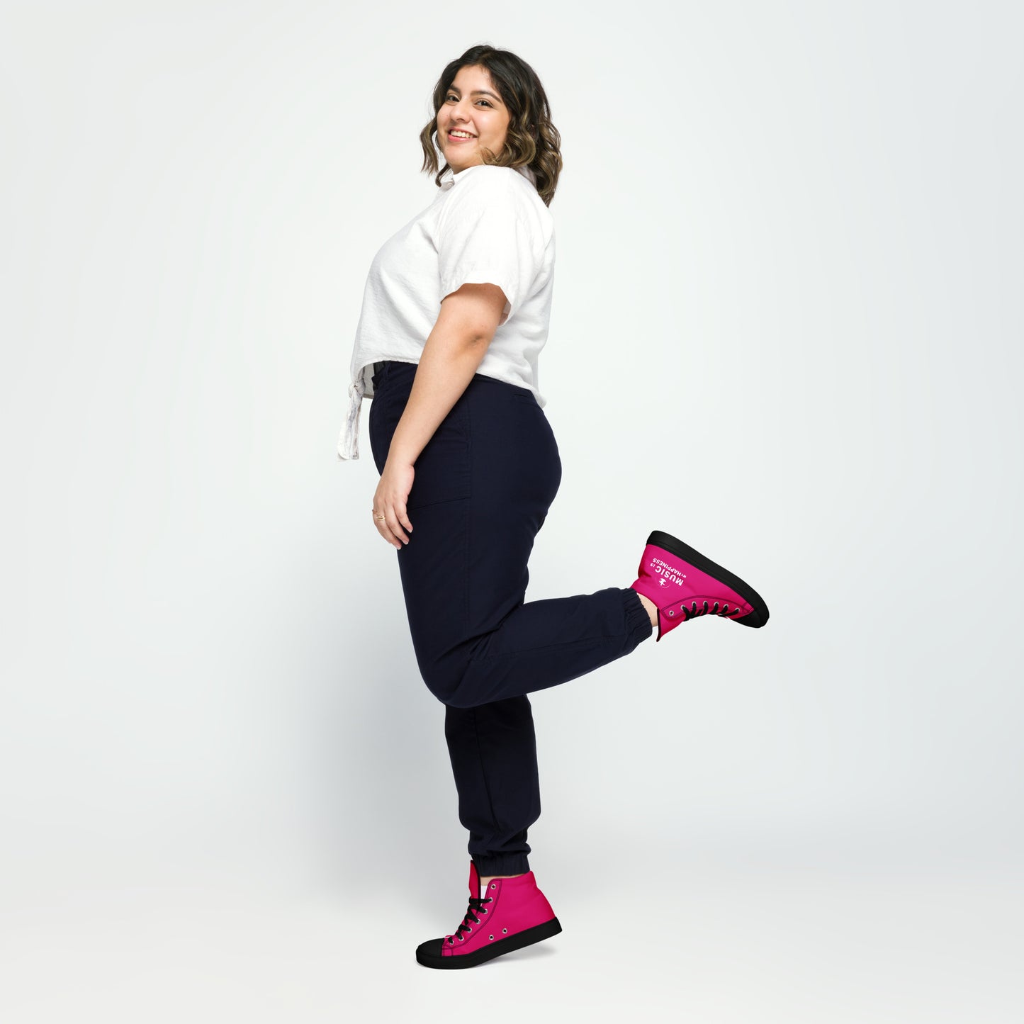 High-Top Leinenschuhe für Damen