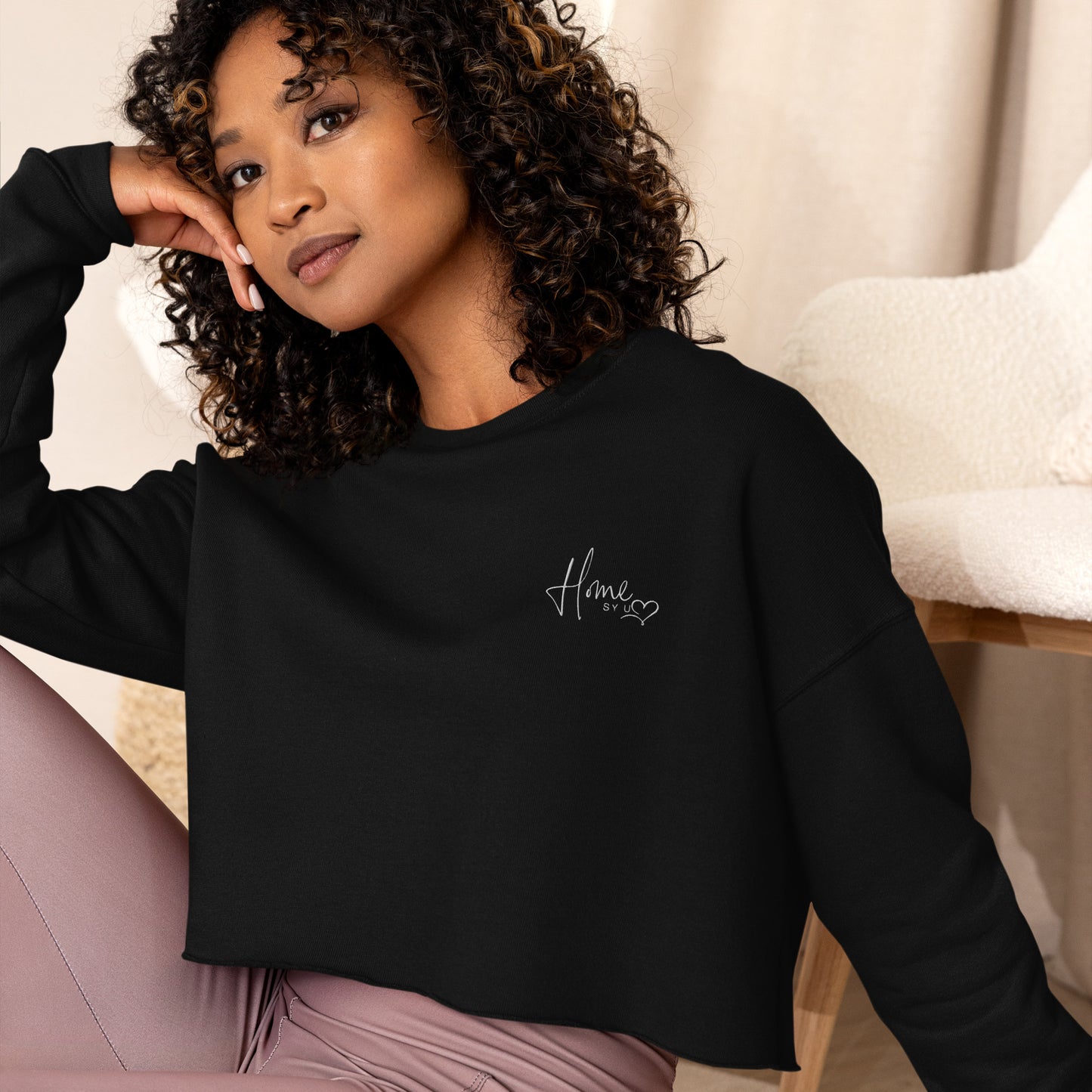 Crop-Pullover "HOME IS YOU"