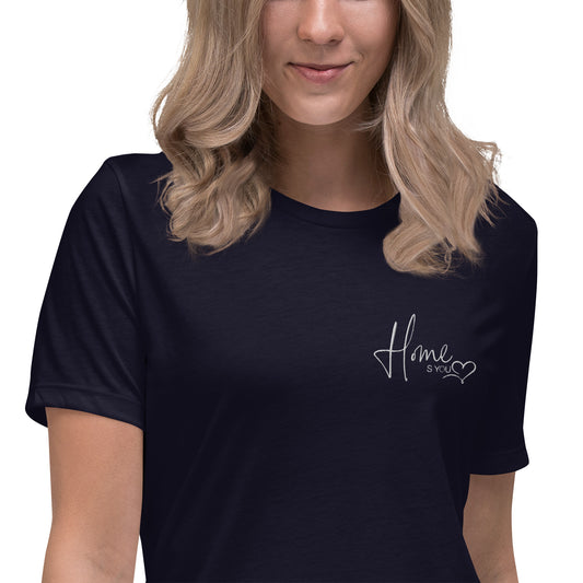 Lockeres Damen-T-Shirt "HOME IS YOU"