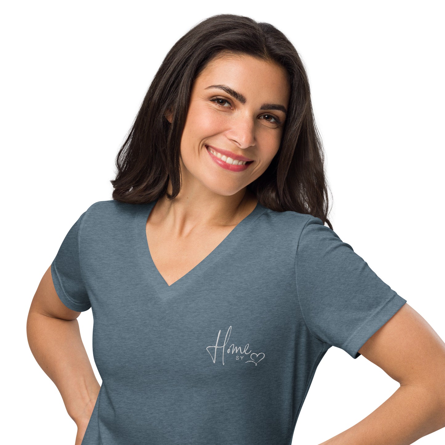 Lockeres Damen T-Shirt mit V-Ausschnitt