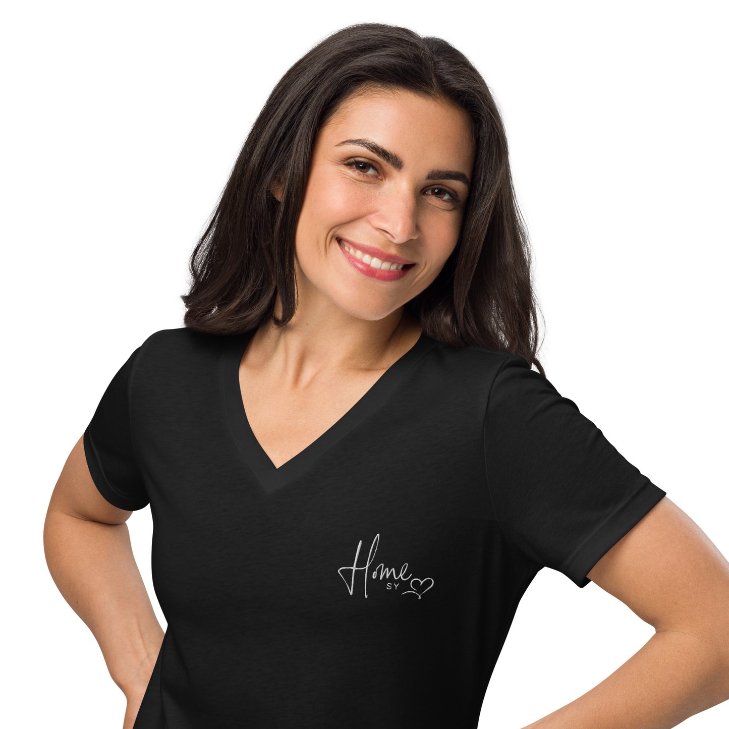 Lockeres Damen T-Shirt mit V-Ausschnitt